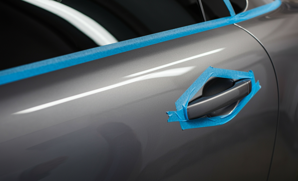body-of-vehicle-masked-off-before-polishing