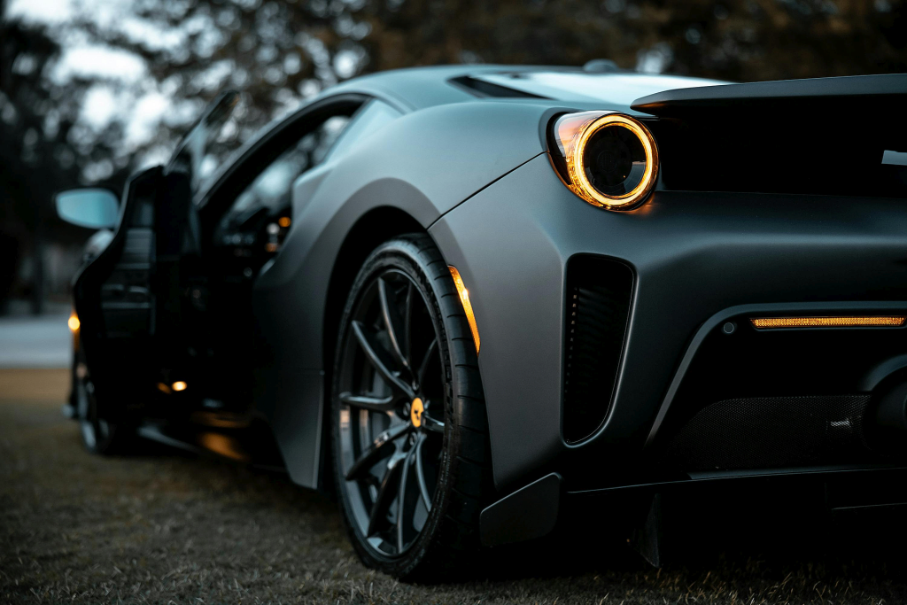 rear-view-of-matte-black-ferrari